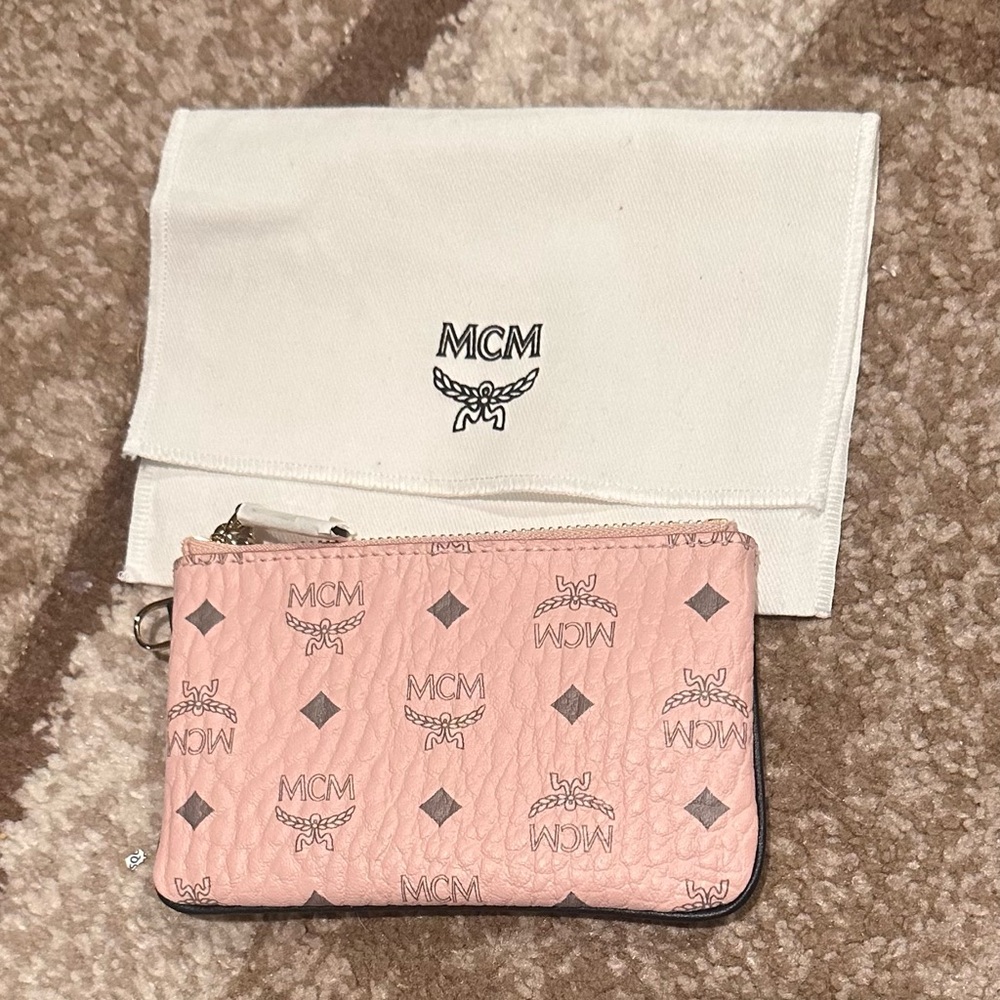 MCM Pink Logo wristlets with dust bag - Picture 1 of 4